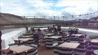 Scenic Crystal river cruising under a bridge in Europe [upl. by Acilejna]