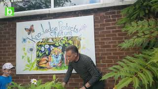 Chris Packham unveils Knowledge Protects Nature artwork at Cobbett Rd Library Southampton [upl. by Luhar]