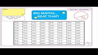 Math for 910 and 11 year olds week 1 BIG MATHS beat that 100 seconds [upl. by Toby]