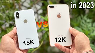 iPhone X vs iPhone 8 Plus in 2023 🔥  Best iPhone To Buy Second Hand HINDI [upl. by Slrahc]