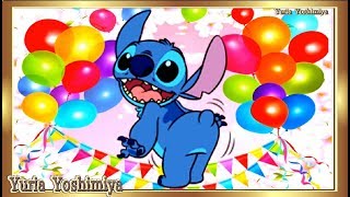 ★スティッチ 誕生日②🍰🌸【春：Spring】【Stitch Happy Birthday：スティッチ Happy Birthday：スティッチ ハピバ】【桜吹雪】by yuria [upl. by Langley]