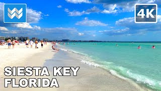 4K Siesta Key Beach in Florida USA  Spring Break Walking Tour Vlog amp Vacation Travel Guide 🎧 [upl. by Edas]