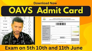 OAVS Admit Card Released [upl. by Atinwahs]