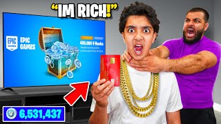 RICH KID Stole My Credit Card To Buy VBucks FORTNITE [upl. by Yhtur]