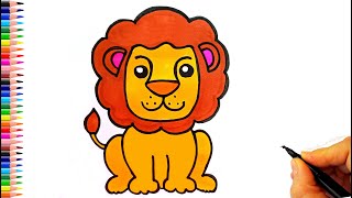 Kolay Aslan Çizimi 🦁 Aslan Nasıl Çizilir  How To Draw a Cartoon Lion  Aslan Çizimleri [upl. by Ellek]