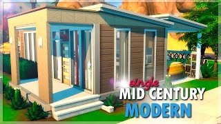 SINGLE MID CENTURY MODERN  Los Sims 4 — Speed Build [upl. by Atnauq68]