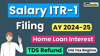 Income Tax Return ITR1 filing  ITR 1 online filing process AY 202425  ITR filing for Salaried [upl. by Kcirnek861]