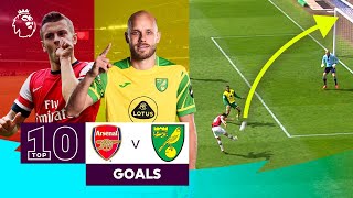 10 AMAZING Arsenal vs Norwich City goals  Premier League  Jack Wilshere amp Teemu Pukki [upl. by Anilrahc]