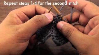 How to Knit the Make Two Double Increase  M2 English Style [upl. by Akeirahs]