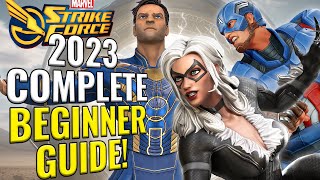 START HERE Complete 2023 Beginner Guide New Player to End Game Quick Marvel Strike Force [upl. by Aneerol]