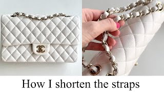 How I shorten straps on my Chanel classic flap bag [upl. by Hakeem]