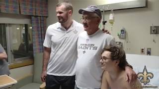 Thomas Morstead delivers quotBaskets of Hopequot at Ochsner Hospital for Children [upl. by Elurd235]