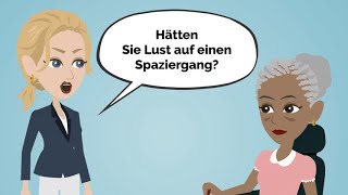 Ich werde mit Frau Schiller Spazieren gehen  Übungen zum Dialog  Deutsch B1B2 [upl. by Reseta]