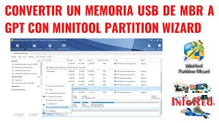 Cómo Convertir una Memoria USB de MBR a GPT con Minitool Partition Wizard [upl. by Noxas]