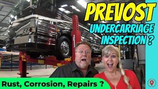 Corrosion on a Luxury Prevost RV Undercarriage Inspection [upl. by Aridni655]