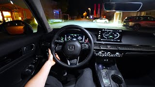 New Honda Civic Hybrid eHEV 2023  Test Drive POV at Night [upl. by Dionisio]