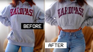 How to Crop Sew a Hoodie [upl. by Anoirtac893]