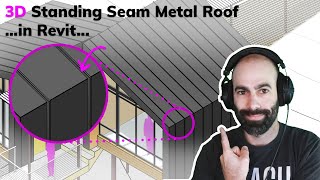 Revit Tutorial  3D Standing Seam Metal Roof in 6 Minutes [upl. by Clevie]