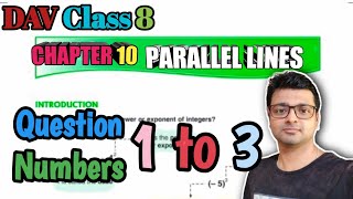 DAV Math  Class 8  Chapter 10  PARALLEL LINES  WORKSHEET1 Q 1 2 amp 3  Art Of Mathematica [upl. by Aztiraj]