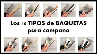 Los 10 TIPOS de BAQUETAS para campana Comparación de sonido de baquetas para cencerro [upl. by Leatrice]