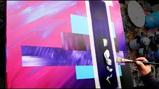 Very Easy Abstract Painting with masking tape  Continuum [upl. by Celine113]