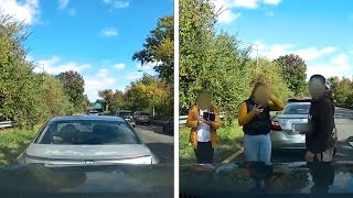 Shocking Video Shows Driver Reversing Into Car on Parkway [upl. by Iralav526]