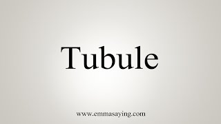 How To Say Tubule [upl. by Akinam12]