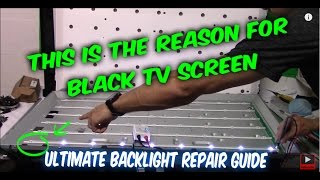 How to fix LED LCD TV black screen no backlight TV disassemble testing LEDs ordering part repair [upl. by Caterina]