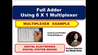 U2L83  Full adder using 8x1 MUX  Multiplexer to Full adder  Full Adder using Multiplexer [upl. by Adnovaj]