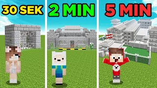 GEFÄNGNIS BAUEN in 30 Sekunden 2 Minuten amp 5 Minuten in MINECRAFT [upl. by Otilopih436]