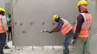 How to precast wall erection [upl. by Hilaire989]