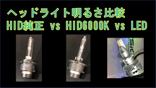 純正HID vs 社外6000K vs LED明るさ比較 [upl. by Okwu]