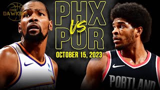 Phoenix Suns vs Portland Trail Blazers Full Game Highlights  Oct 16 2023  FreeDawkins [upl. by Whipple]