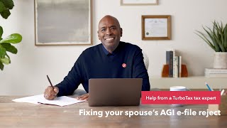 How to fix your spouses AGI efile reject  TurboTax Support Video [upl. by Otrevire]