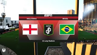 Inglaterra vs Brasil  Amistoso Internacional  Gameplay Pes 2021 [upl. by Nannie]