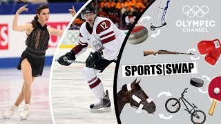 Figure Skating vs Ice Hockey  Who Will be Best at the Other Sport  Sports Swap Challenge [upl. by Rialb]