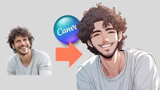 Turn Photo To ANIME Character In Canva Cartoon Effect Tutorial [upl. by Htenek]