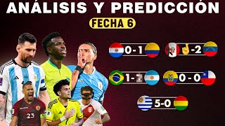 ANÁLISIS y PREDICCIÓN de la FECHA 6 de las Eliminatorias Sudamericanas Rumbo al Mundial 2026🏆 [upl. by Jonathon210]