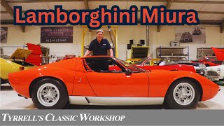 Lamborghini Miura no 23 gets a refresh and sensational road test  Tyrrells Classic Workshop [upl. by Fitting]