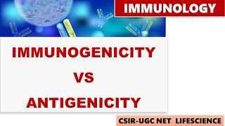 IMMUNOGENICITY and ANTIGENICITY  IMMUNOGEN AND ANTIGEN  CSIR NETGATE [upl. by Roht]