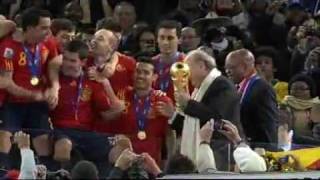 Spain Wins World Cup 2010 Trophy Hand Over [upl. by Ayita]