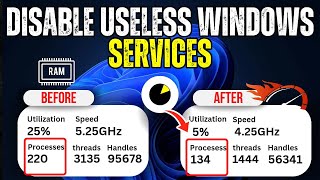 Disable THESE 25 Useless SERVICES NOW for Less CPU and RAM Usage in Windows 1011 [upl. by Okoyk293]