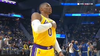 Russell Westbrooks First Assist amp Bucket As A LAKER [upl. by Suitangi]