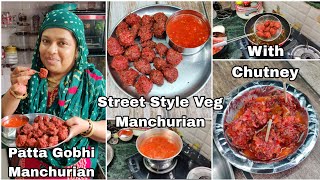 Sirf 10 Minute Mai Banao Street Style Patta Gobhi Veg Manchurian And Chutney  Veg Manchurian Recipe [upl. by Cheke794]