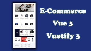 Vue 3  Vuetify 3 How to create an ecommerce website ui design using vuejs and carousel [upl. by Aisayn428]