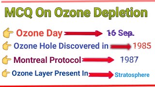 MCQ On Ozone DepletionMost Important MCQ On OzoneJKSSB [upl. by Sevik]