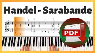 Handel  Sarabende in D minor for Piano  Piano Tutorial  Piano Notes [upl. by Rowen865]