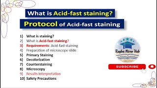 Acidfast staining  Protocol  Procedure  Bacterial identification techniquesstaininglaboratory [upl. by Abagail]