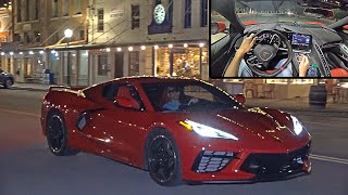 Mid Engine Corvette Test Drive Night 1LT Z51 Magnetic Ride [upl. by Rosenblum]