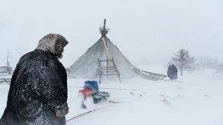 EXTREME Winter SNOW STORM 45C WINTER CAMPING WINTER STORM hits HOT tent FREEZING wind [upl. by Kayla558]